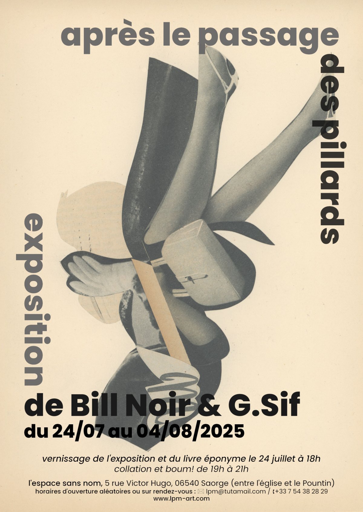 affiche de l'exposition « Après le passage des pillards » de Bill Noir et Guillaume Siffert à l'espace sans nom